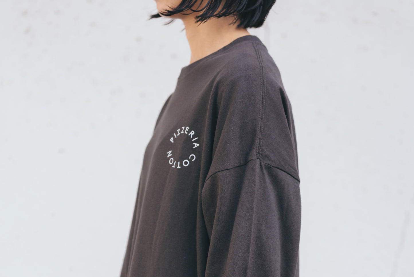 PIZZERIA COTTON Long Sleeve T-shirt（Sumi Black）