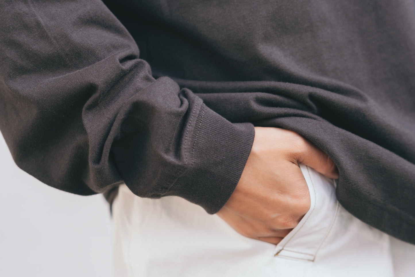 PIZZERIA COTTON Long Sleeve T-shirt（Sumi Black）