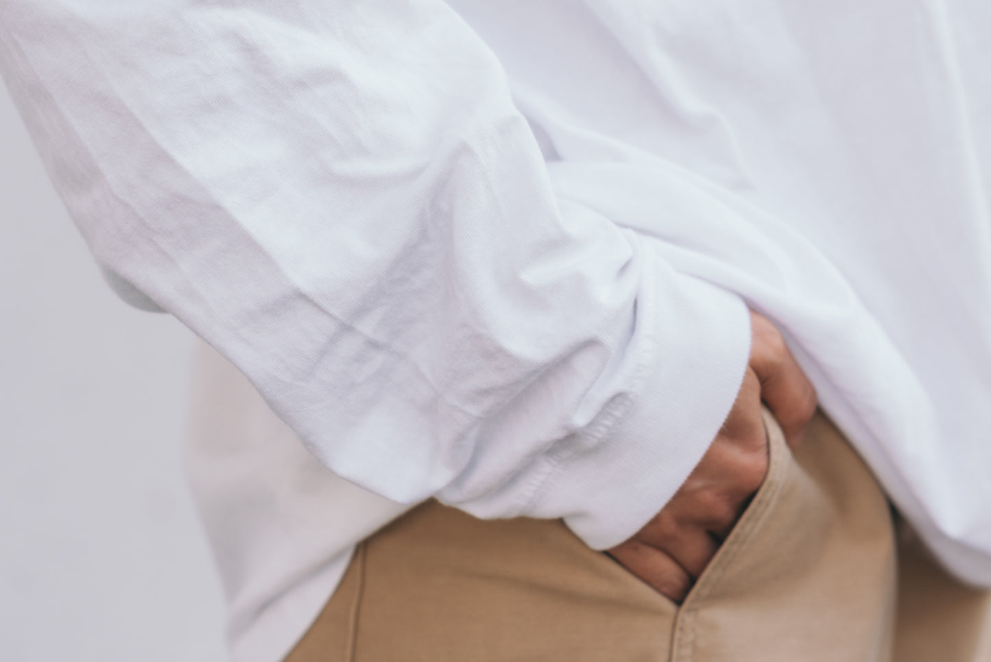 PIZZERIA COTTON Long Sleeve T-shirt（White）