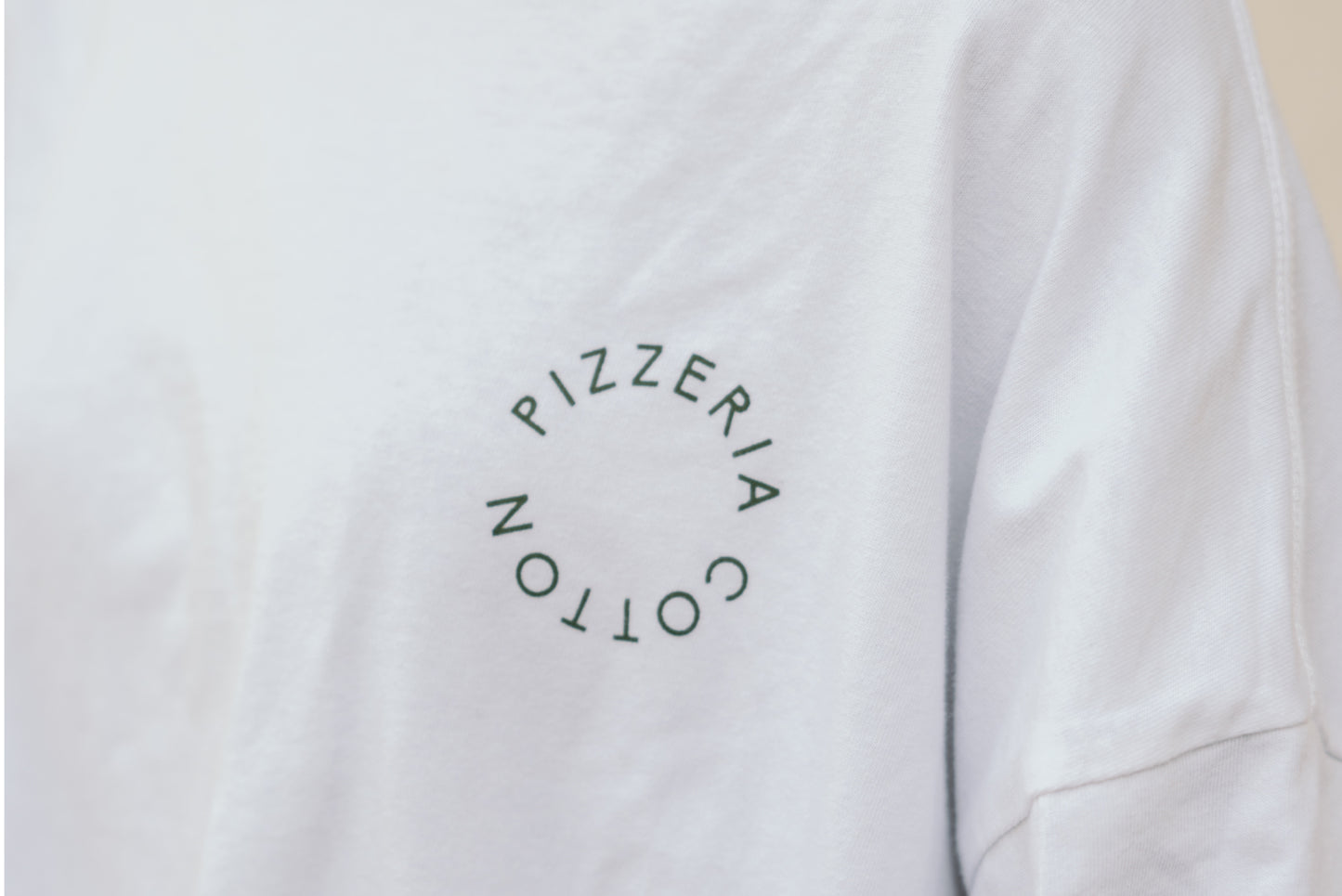 PIZZERIA COTTON Long Sleeve T-shirt（White）